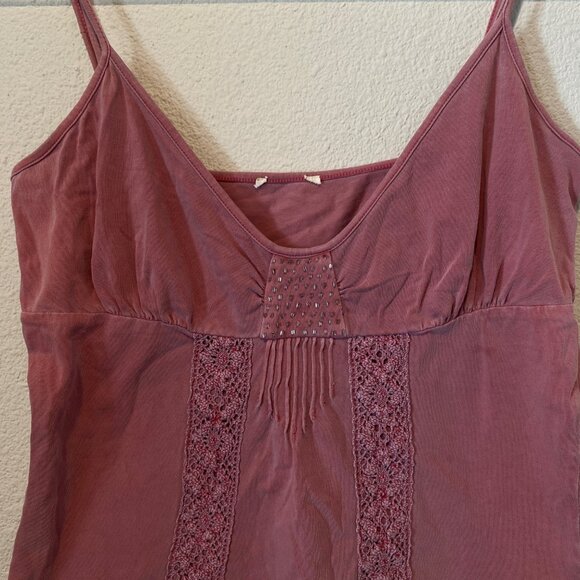 Compocision Pink Y2K Cami Tank Top Medium Embellished Boho Retro - Picture 2 of 4